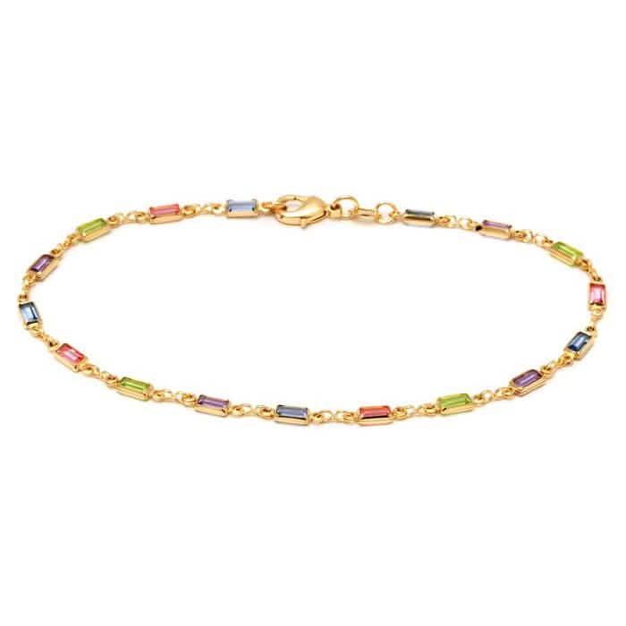 18K Gold Anklet Made with Swarovski Elements DailySale