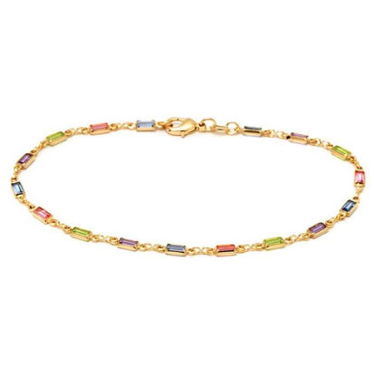 18K Gold Anklet Made with Swarovski Elements DailySale