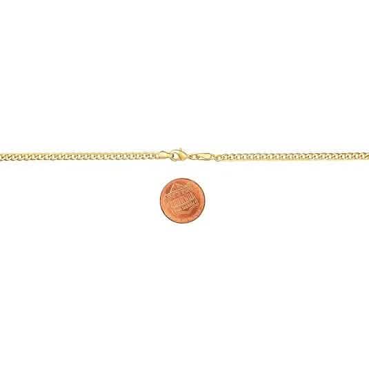18K Gold Curb Cuban Link Chain Bracelet 8" DailySale