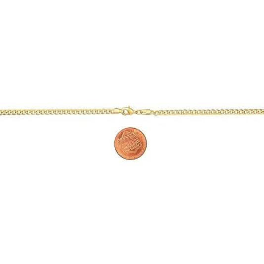18K Gold Curb Cuban Link Chain Bracelet 8" DailySale