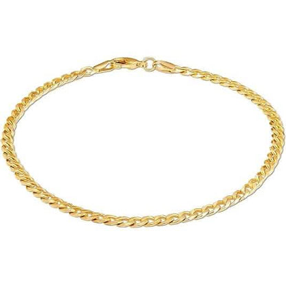 18K Gold Curb Cuban Link Chain Bracelet 8" DailySale