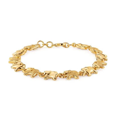 18K Gold Elephant Bracelet For Women 8" DailySale