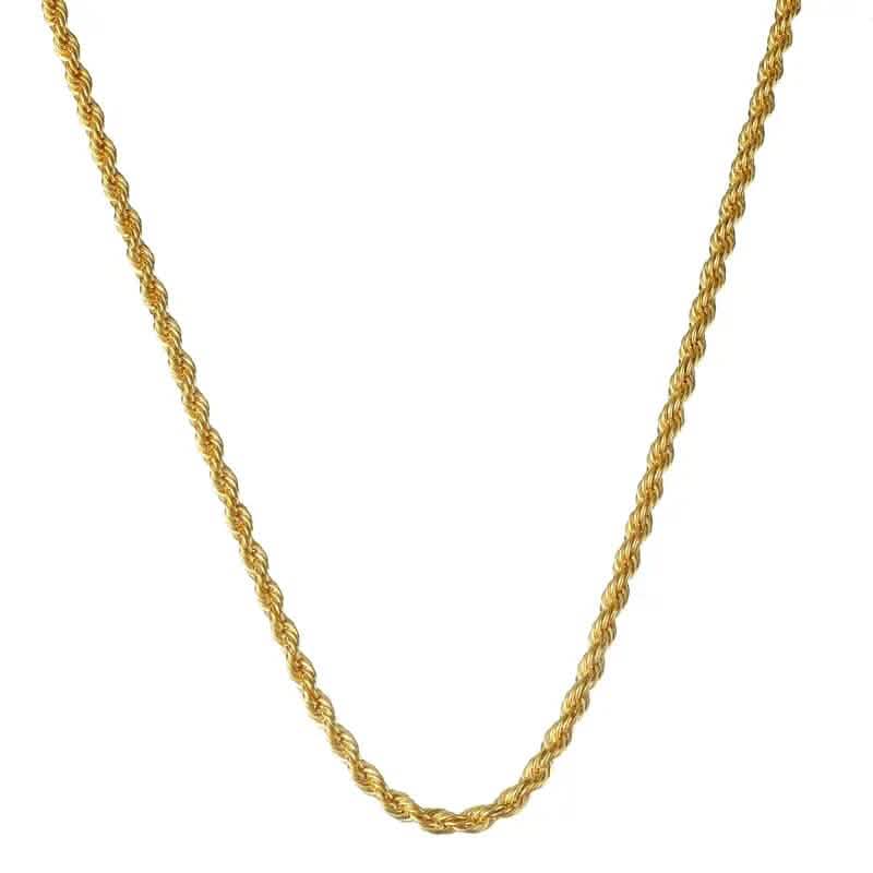 18K Gold European Classic Twist Necklace + Bracelet DailySale