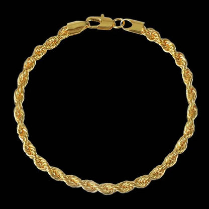 18K Gold European Classic Twist Necklace + Bracelet DailySale