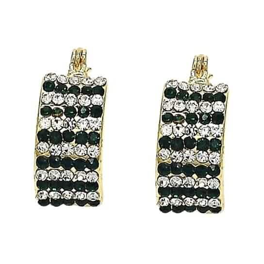 18k Gold-filled Emerald Crystal Pavé High-polish Cubic Zirconia Earrings DailySale