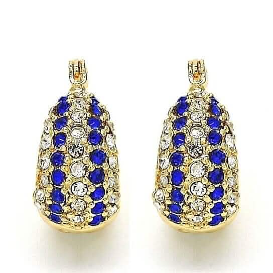 18k Gold Filled High Polish Finish 5 Line Sapphire Crystal Earring DailySale