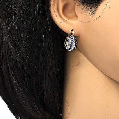 18k Gold Filled High Polish Finish 5 Line Sapphire Crystal Earring DailySale