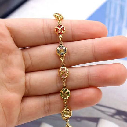 18k Gold Filled High Polish Finish Gold Multi Color Crystal Anklet DailySale