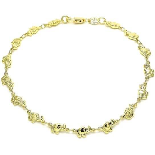 18k Gold Filled High Polish Finsh Elephant Link Anklet Bracelet DailySale