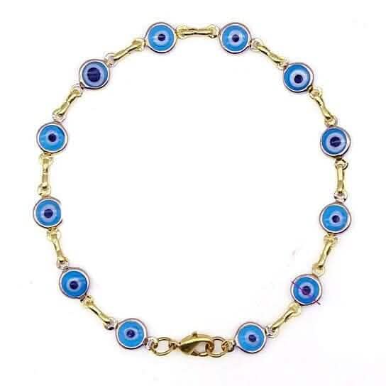 18k Gold Filled High Polish Finsh Evil Eye Bracelet DailySale