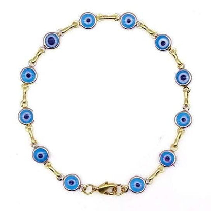 18k Gold Filled High Polish Finsh Evil Eye Bracelet DailySale