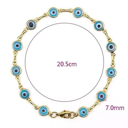 18k Gold Filled High Polish Finsh Evil Eye Bracelet DailySale