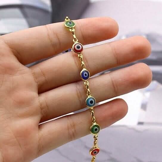18k Gold Filled High Polish Finsh Evil Eye Bracelet DailySale