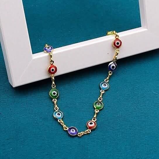 18k Gold Filled High Polish Finsh Evil Eye Bracelet DailySale