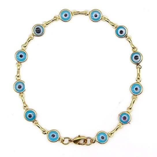 18k Gold Filled High Polish Finsh Evil Eye Bracelet DailySale