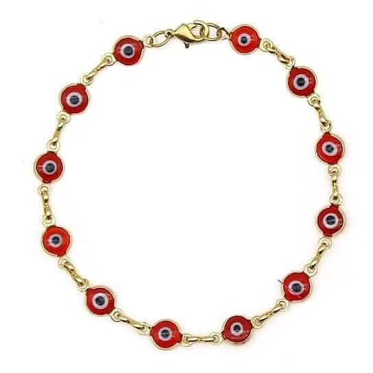 18k Gold Filled High Polish Finsh Evil Eye Bracelet DailySale