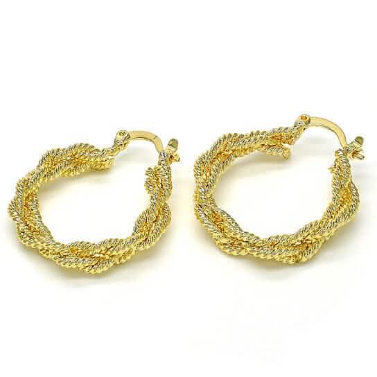 18k Gold Filled High Polish Finsh Medium Hoop DailySale