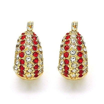 18K Gold-Filled High-Polish Red & White Crystal Earrings DailySale