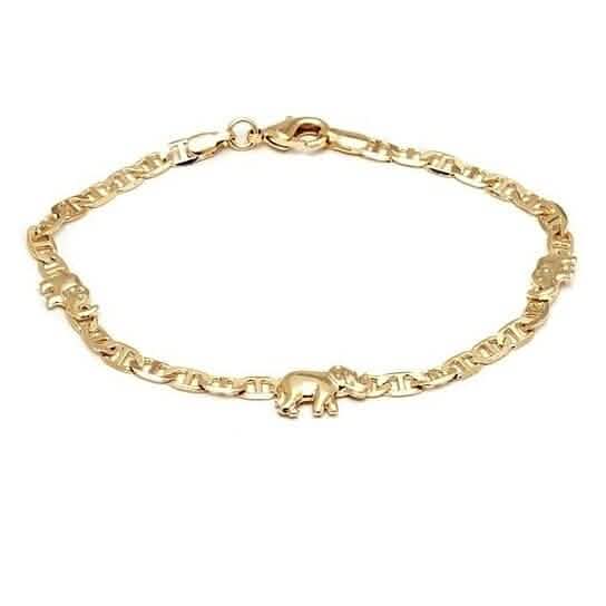 18k Gold Filled Mariner Link Elephant Bracelet 8'' DailySale