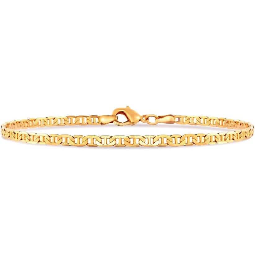 18K Gold Flat Marina Link Anklet for Women DailySale