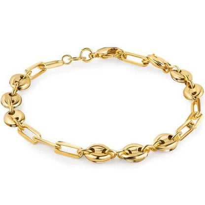 18K Gold Mariner and Paperclip Link Anklet 10" DailySale