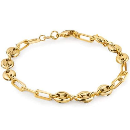 18K Gold Mariner and Paperclip Link Bracelet, 8 Inches DailySale