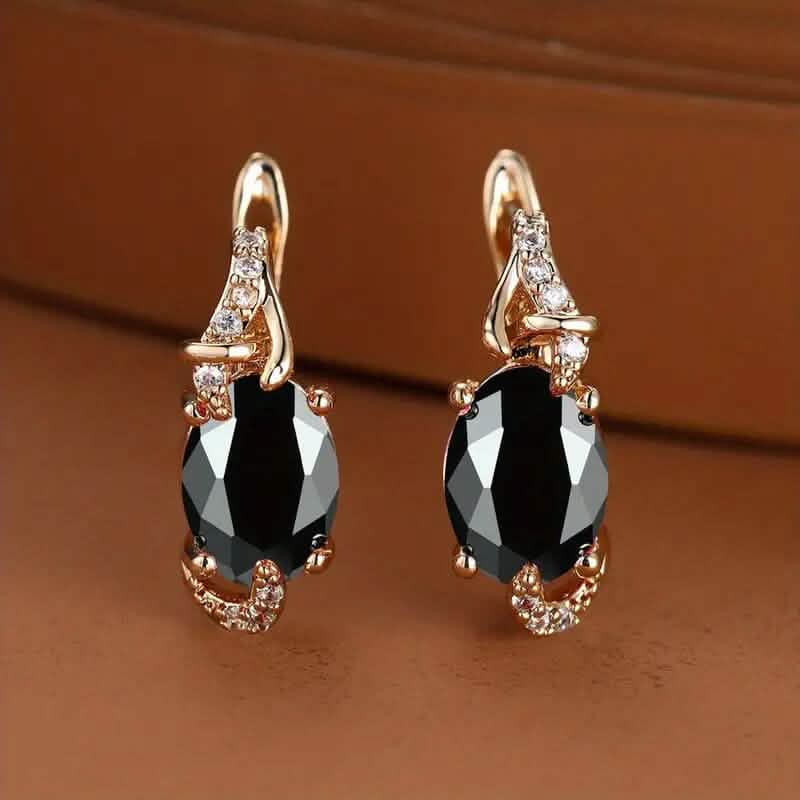 18K Gold Plated Blue Stone Stud Earrings DailySale