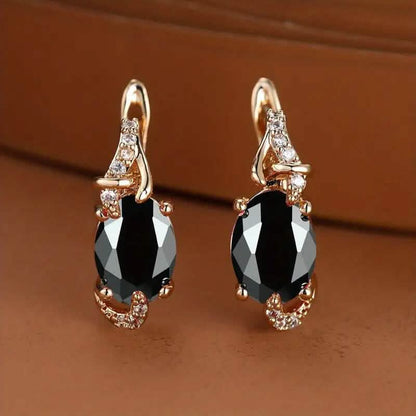18K Gold Plated Blue Stone Stud Earrings DailySale