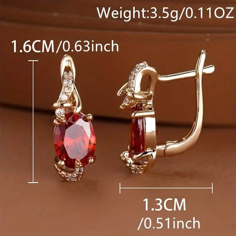 18K Gold Plated Blue Stone Stud Earrings DailySale