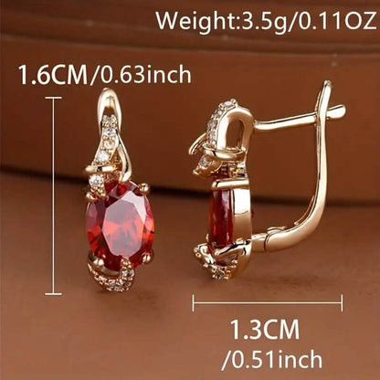 18K Gold Plated Blue Stone Stud Earrings DailySale