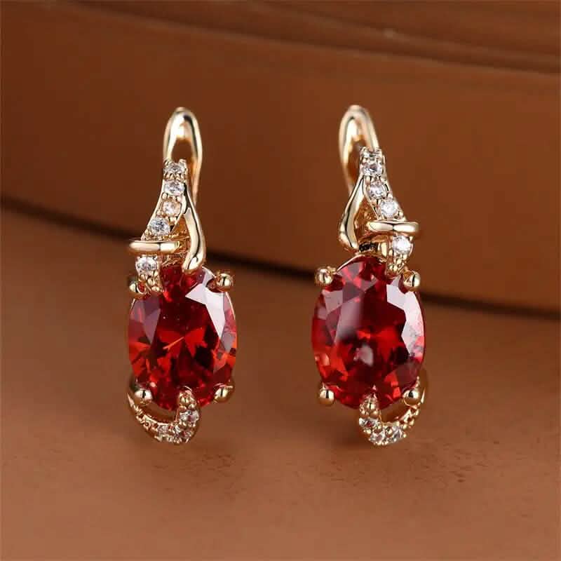18K Gold Plated Blue Stone Stud Earrings DailySale