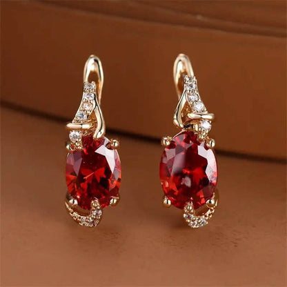18K Gold Plated Blue Stone Stud Earrings DailySale