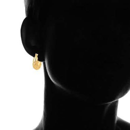 18k Gold Plated Carved Hoop Earrings DailySale