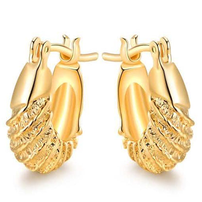 18k Gold Plated Carved Hoop Earrings DailySale