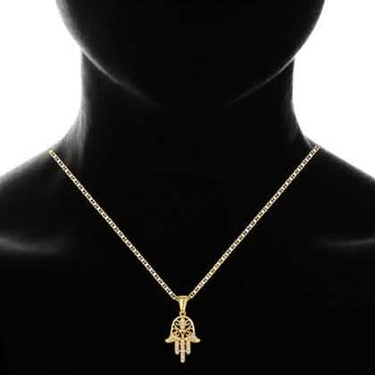 18K Gold Plated Crystal Hamsa Hand Pendant DailySale