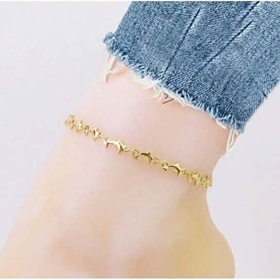 18k Gold Plated Dolphin Anklet DailySale