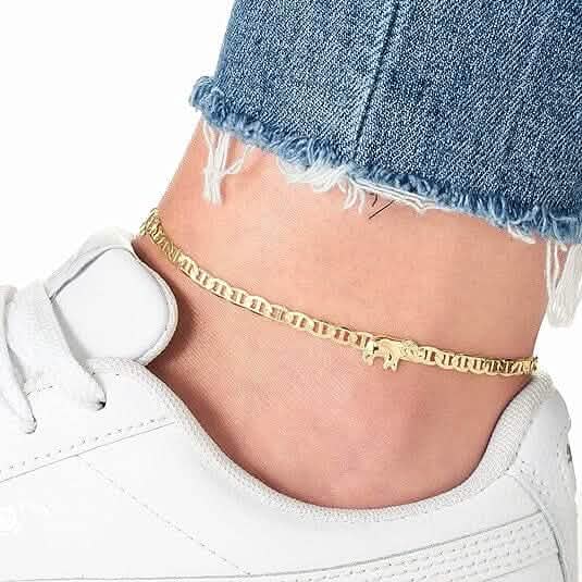 18K Gold Plated Flat Marina Elephant Anklet 10" DailySale