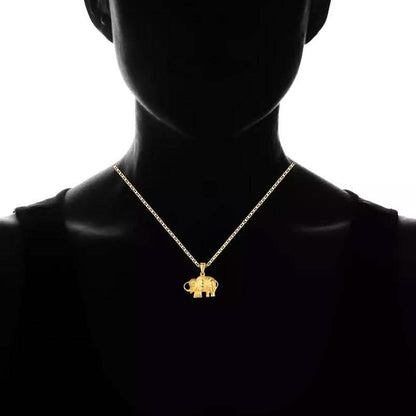 18K Gold Plated Happy Elephant Pendant Necklace DailySale