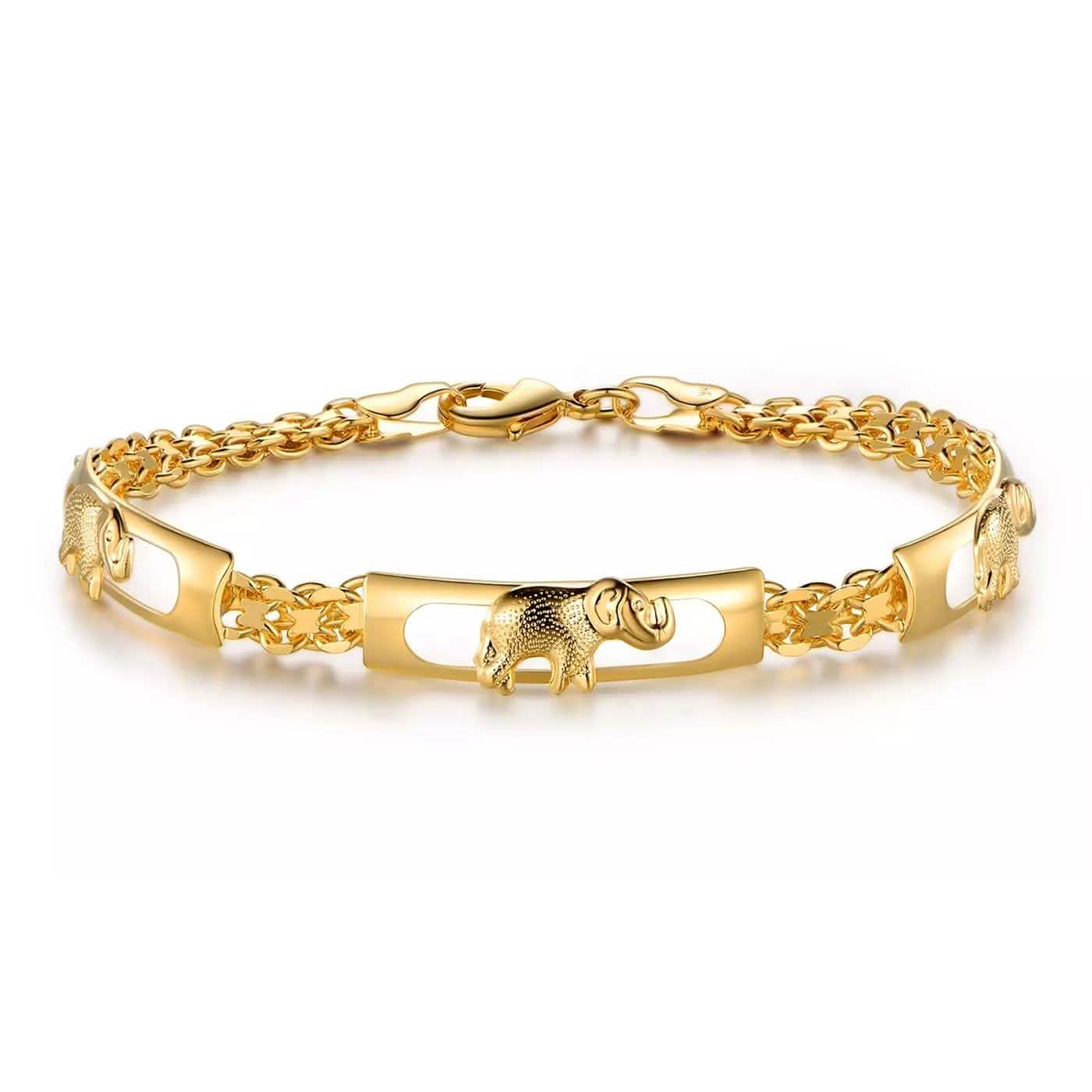 18K Gold Plated Lucky Elephant Parade Bracelet DailySale