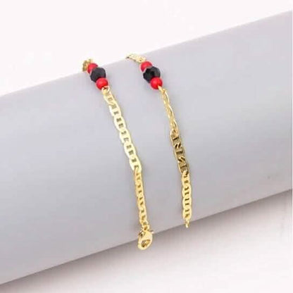 18k Gold Plated Mariner Azabachi Ankle Bracelet DailySale