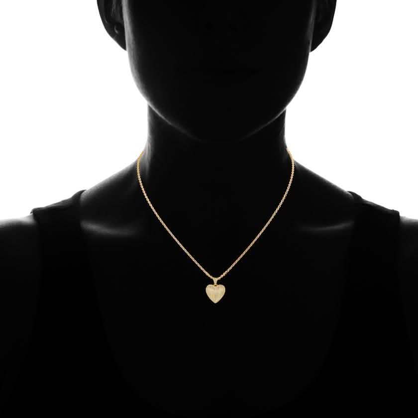 18k Gold Plated Puffed Heart Pendant Necklace DailySale