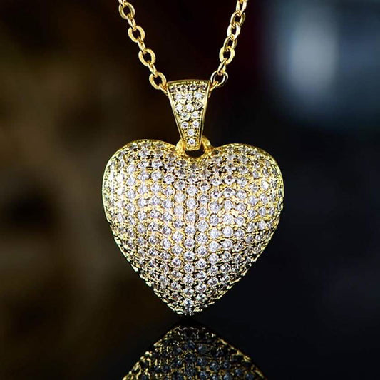 18k Gold Plated Puffed Heart Pendant Necklace DailySale