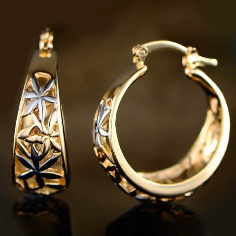 18K Gold Plating Moroccan Filigree Hoop Earrings DailySale
