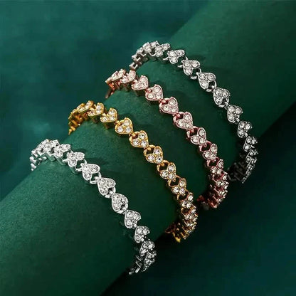 18K Golden Plated Stainless Steel Bracelet with Rhinestone Embellishments DailySale