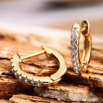 18k Huggie Earrings Made with Swarovski Crystal DailySale