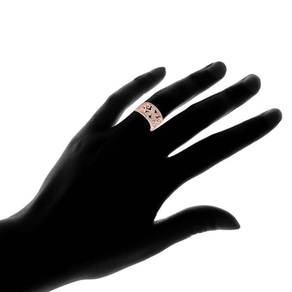 18K Rose Gold Plated Flower Filigree Ring made with Swarovski Elements DailySale