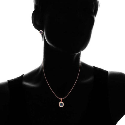 18K Rose Gold Sterling Silver Rainbow Necklace and Earrings DailySale