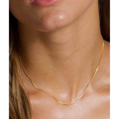 18K Solid Gold Box Chain Necklace Unisex DailySale