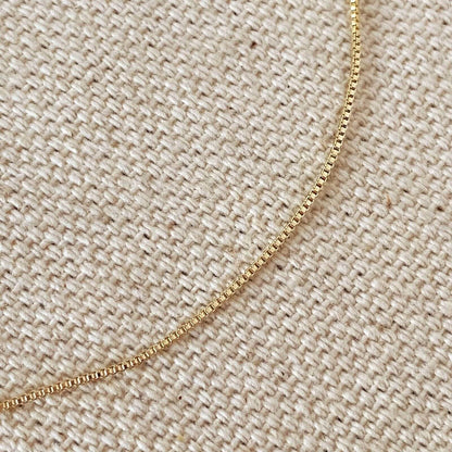 18K Solid Gold Box Chain Necklace Unisex DailySale