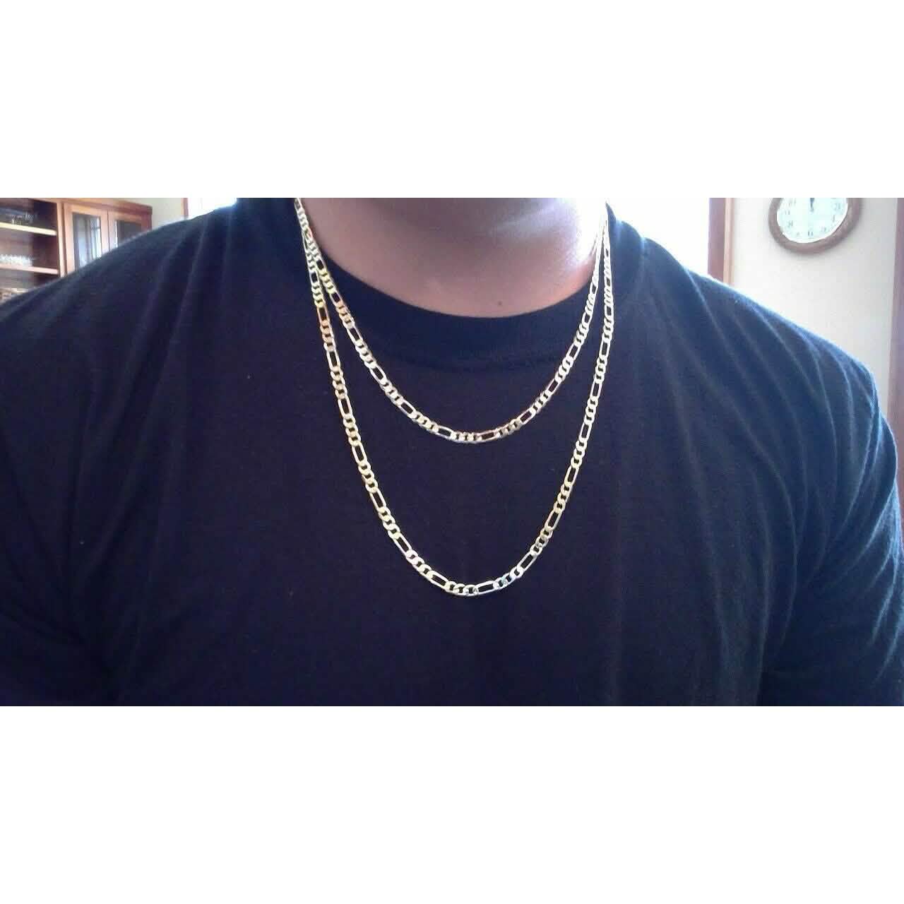 18k Solid Gold Figaro Chain 2.0mm Necklace DailySale